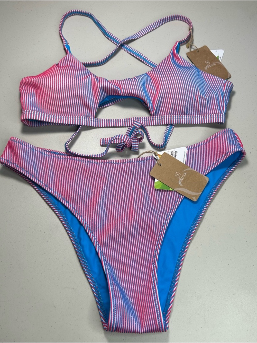 Berlook Bikini Set Multicolor XL Bikini Bottom Large Bikini Top